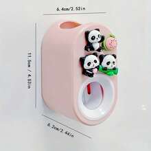 1Pc Cute Panda Automatic Toothpaste Dispenser, Wall Mount No Drill Toothpaste Squeezer, Cartoon Self Adhesive Toothpaste Holder For Bathroom Decor, Ideal Holiday Gift - various - View 3