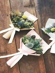 50/100件組派對毛線蝴蝶結套組－婚禮椅飾與車飾蝴蝶結、節日禮品包裝蝴蝶結、花束綁繩，慶祝活動通用手工緞帶蝴蝶結 - 彩色 - 查看 4