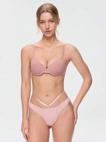 Bonmuse 女款提拉強化胸罩 - 豐胸、支撐、舒適且性感，必備內衣 - 藕粉色 - 查看 4