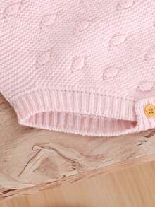 SHEIN Vintaside Kids 女嬰粉色針織連身衣 - 淺粉色 - 查看 6