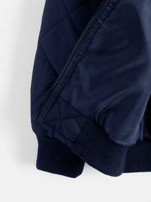SHEIN Kids Young Boy Autumn/Winter Casual Versatile Jacket - Navy Blue - View 3