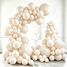 Balloons 110 Pcs Different Sizes Of 18 10 5 Inch Latex Balloons Arch Kit Garland For Baby Shower Birthday Graduation Anniversary Retirement Party Decorations - Sand White - View 1