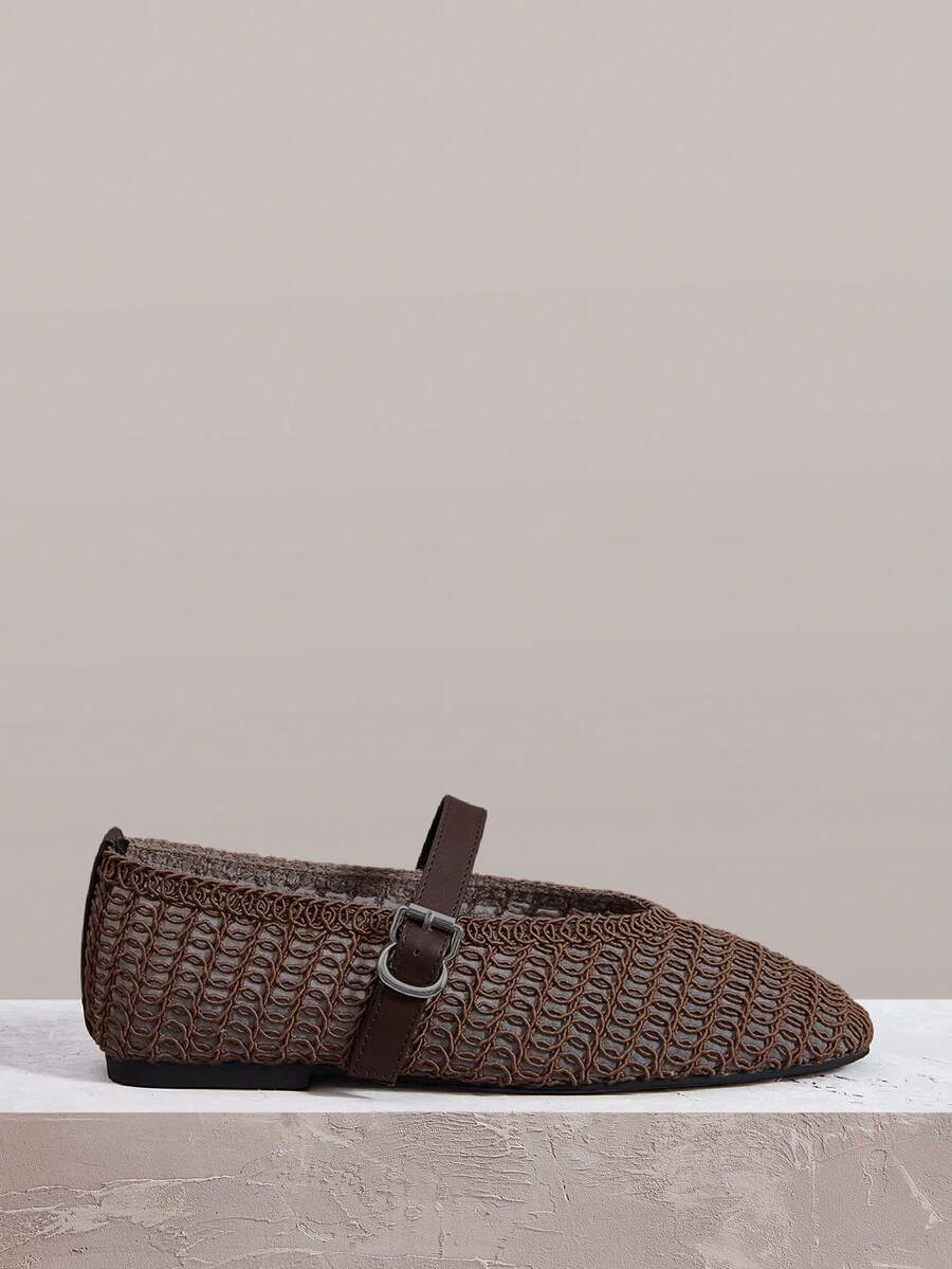 Styleloop Ladies, Willow Nails, Buckles, Flat Shoes. - dark brown - View 1