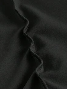 SHEIN MOD Vestido negro mini con cuello drapeado, entallado, multicapa y volantes en el bajo, escote de cuello halter. Vestidos de verano, ropa de primavera - Negro - Ver 4