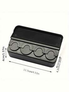 1PC Compact Durable ABS Black Foldable Creative Coin Holder Organizer Box For Car Easy Access Mini Storage Gift For Drivers Men Dad Fathers Day Christmas Birthday Automotive Interior Accessories Must Haves - Storage box - View 7