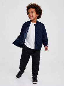 SHEIN Kids Young Boy Autumn/Winter Casual Versatile Jacket - Navy Blue - View 6
