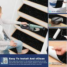 1/7/15pcs Non-Slip Stair Tread Mat With Self-Adhesive Backing Indoor Step Mat, Non Slip Stair Treads Carpet, Stairs Carpet - multicolor - View 2