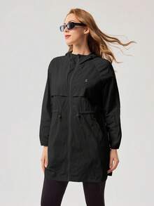 OutZeal Women Sun-Proof Jacket Camping Hiking Fishing Mesh Panel Hip Length Hooded Outdoor Jacket - Black - View 8
