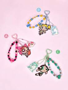 THE POWERPUFF GIRLS X POKOJA LAND 鑰匙圈 包包裝飾掛飾鍊 - 彩色 - 查看 2