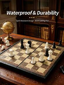 Professional Foldable Chessboard Set, Premium Gift Box, Portable Tabletop Game, Suitable For Checkers And Chess Strategy, Ideal For 33 Different Scenarios - Multicolor - View 4