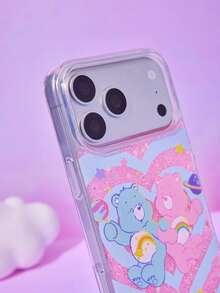 Care Bear X Joivida 1 Stück Regenbogen Bär Glitzer Epoxid Handyhülle kompatibel mit Apple 13-17 Serie, süßer bunter Cartoon Muster, stoßfest & Anti-Fingerabdruck, funkelnde Schutzhülle, ein schönes Geschenk für den täglichen Gebrauch - Verschiedenfarbig - Übersicht 2