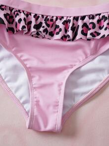 HELLO KITTY AND FRIENDS | SHEIN Setelan Baju Renang Dua Potong Atasan Camisole dan Bawahan Bikini Segitiga Motif Kartun untuk Anak Perempuan Remaja, Cocok untuk Liburan Musim Panas dan Pantai - Berwarna merah muda - View 5