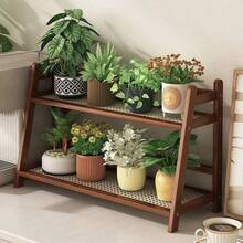 1pc Creative Double-Layer Rattan Desktop Storage Rack, Organization For Cups, Coffee, Snacks, Water Cups, And Figurines - Brown - View 3