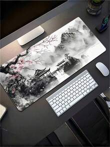 1PC Extra Large Japanese Style Black Wave Gaming Mouse Pad Ergonomic Design Non Slip Rubber Base Art Landscape Pattern Smooth Durable Surface For Computer Laptop Desk Mat Mouse Pad For Gamers Artist Mouse Pad Large Office Accessory - multicolor - View 3