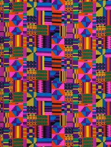 6 Ukuran Kain Wax Bermotif Afrika, Kain Ankara Afrika, Cocok untuk Gaun Pesta - geometri - View 3