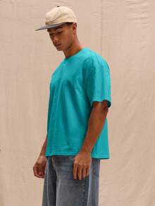 Musero Boxy Fit Oversized T-Shirt Spring Summer Streetstyle Easter Vacation - Mint Blue - View 2
