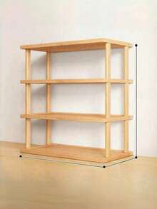 Space-Saving Multi-Tier Design; Easy To Assemble Without Tools. A Sturdy, Elegant, Natural-Colored Square Shoe Rack-Suitable For Dorms, Hallways, Kitchens, Entryways, Closets, And Sneaker Storage. - Multicolor - View 2