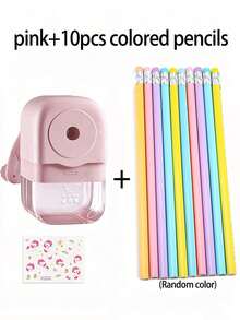 1/5pcs Hand Cranked Pencil Sharpener, Battery Free, Four Color Options, 5-Level Adjustable Pen Tip, ABS Material, Suitable For Students, Families, And Offices, Can Be Used For Birthday Gifts, Back To School Gifts, Etc. - Multicolor - View 16