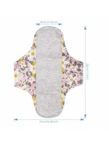 8 Pack Multi Size Full Cotton Washable Reusable Liners High Absorbency Soft Breathable Reusable Sanitary Pad For Women Daily Home Travel Outdoor Incontinence Protection Cloth Period Liners Anti Leak Reusable Menstrual Pad - Multicolor - View 3