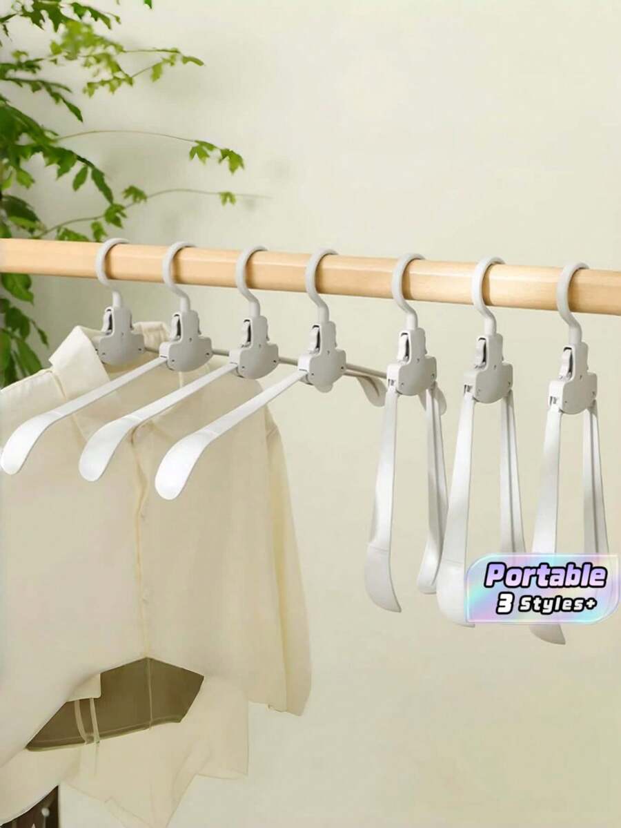 5 cái móc treo quần áo nhựa nhẹ gọn chống trượt di động tiết kiệm không gian bền đa năng dùng cho du lịch công tác ký túc xá phòng ngủ gia đình tủ quần áo sắp xếp lưu trữ quần áo - Nhiều màu - Xem 1