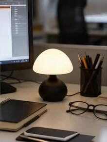 Minimalist Retro Mushroom Desk Lamp With Ball Base, USB Powered Dimmable Night Light, 3 Color Temperatures Adjustable, Ambient Glow Decor For Bedroom Living Room Study Office, Compact Tabletop Luminous Ornament, Versatile Multi-Occasion Use - Three Colors - View 4