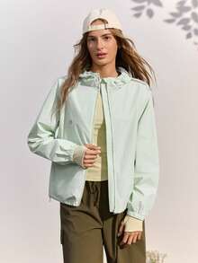 In My Nature Women's Outdoor Hooded Sun Protection Jacket - Mint Green - View 4
