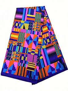 6 Ukuran Kain Wax Bermotif Afrika, Kain Ankara Afrika, Cocok untuk Gaun Pesta - geometri - View 2