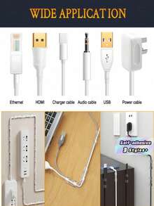 40 ProWire Cable Management Systems - Sticky Cable Clips For Easy Wire Organization And Management - Self-Adhesive Wire Holders, Perfect For Wall Wiring, Cable Organization, And Wire Storage - Multicolor - View 6