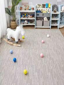 10Pcs 11.8Inch Wood Texture Interlocking Mat High Tenacity Non Slip Cushion Floor Tile Moisture Proof For Living Room Bedroom Kitchen Decor - multicolor - View 4