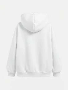 Vintage Black & White Contrast Striped Floral Print, Teen Girls Hooded Sweatshirt & Loose Straight Leg Sweatpants 2-Piece Set, Suitable For Daily Commute, Date, Party, Autumn/Winter/Spring/Summer, Beach, Graduation Ceremony, Fashion, Elegant, Casual, Outing, Appointment, Vacation, Y2K - Multicolor - View 5