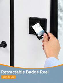 1 Set (Badge Clip + Card Holder) Gradient Butterfly Retractable Badge Reel With ID Card Holder, Black Vertical Badge Clip Protector Set For Nurse Teacher Office Student - multicolor - View 3