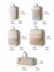 7 Set Compression Packing Cubes, Travel Luggage Organizer Bags With Handle, Waterproof Mesh Clothes Storage Pouches For Suitcase, Travel Accessories For Clothing Toiletries Underwear, - Multicolor - View 3