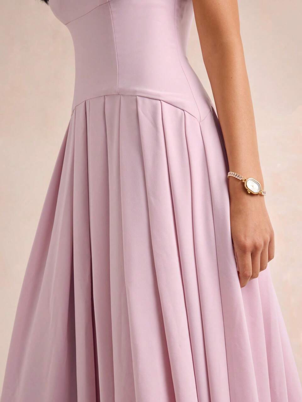 Enchnt Premium Pre-Fall Romantic Women's Elegant Pink Pleated Long Dress,Festival Outfits,Casual Dress,Work Outfits,Date Party Outfits,Festival Social