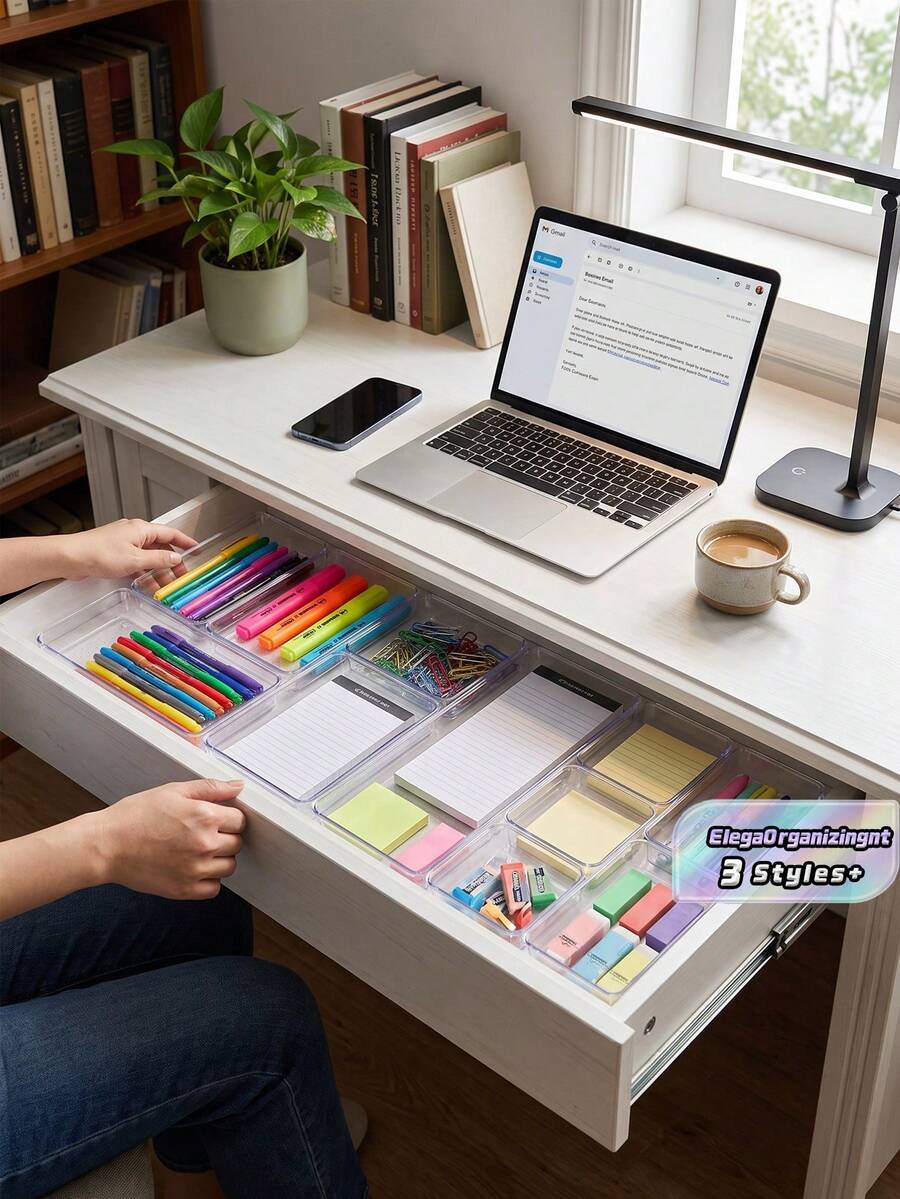 5PCS/11/25pcs Transparent Cosmetic Storage Box, Drawer Storage Box, Compartmentalised Storage Containers, Freely Combinable, Cosmetic Organiser, Suitable For Home, School, Dormitory, Office Storage,Ideal For Home Storage And Organisation, Suitable For Women's Gift Boxes, Holiday Gift Boxes, Valentine's Day Gift Boxes, Valentine's Day Decorations,Girlfriend Gifts.