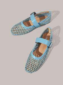 Styleloop Ladies, Willow Nails, Buckles, Flat Shoes. - Light blue - View 2