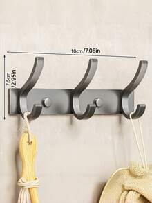 1PC Punch-Free Over Door Wall Mount Clothes Hanger Hooks, Strong Load Bearing Adhesive Rack For Entryway Hallway, Multi-Purpose Organizer For Hanging Clothes Hats - Multicolor - View 6