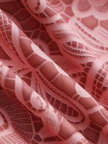 SHEIN Franclia 蕾絲 3D 印花方領優雅洋裝，舒適修身剪裁，適合日常通勤與辦公室，2026 夏季新款女款無袖聚會優雅洋裝，白色蕾絲無袖收腰迷你洋裝 - 珊瑚橙 - 查看 5