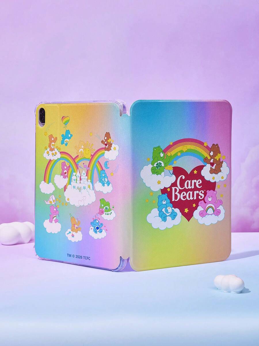 Care Bear X Joivida 1pc Tablet Protective Case Cover With Adorable Pattern, PVC Material, Precise Port Cutouts, Foldable Stand Design, Daily Protection And Style, For Compatible With IPad, Multiple - Multicolor - View 1