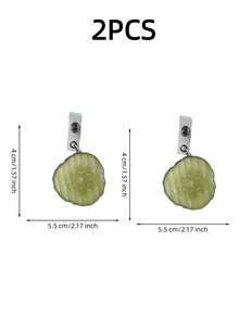 superFUNNYmarket 1/2pcs Funny Pickle Retractable Badge Reel, Cute Pickle Slice ID Badge Holder With Clip, Portable Name Tag Card Reel For Nurse, Teacher, Office Worker, Student, Work Badge & Daily Use - multicolor - View 11