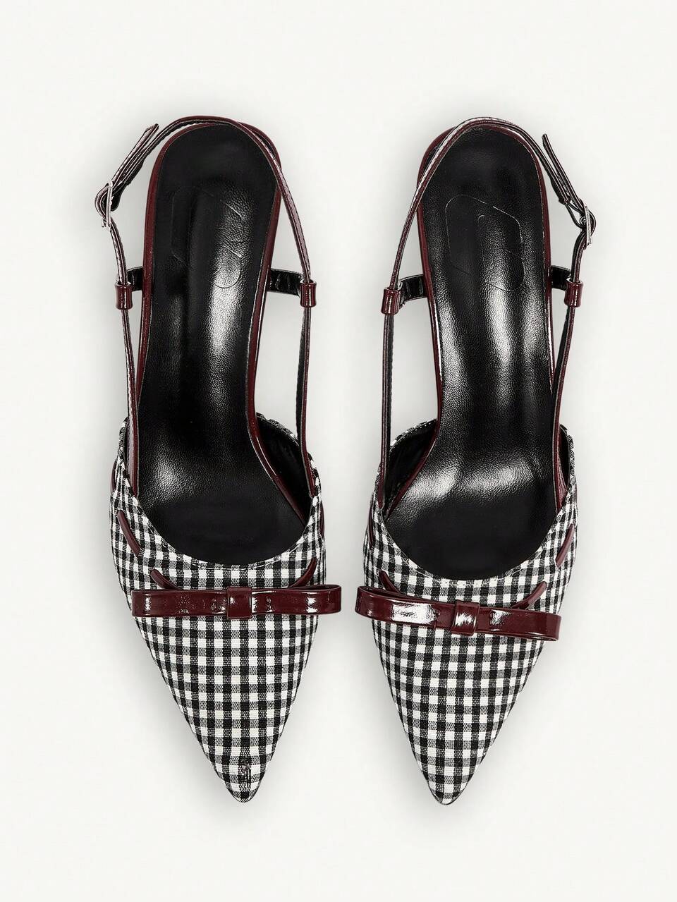 CUCCOO CHICEST Women's Shoes Bow Design Pointed Toe Stiletto Black Burgundy Contrasting Color PU Leather Splicing Women's High Heel Shoes Fall Shoes