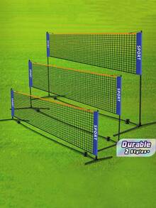Portable Professional Standard Badminton/Volleyball Net | Durable Sports Equipment, Outdoor Sports Gear, Classic Sports Design, Stable Sports Net, Sturdy Structure, Black Frame With Blue Accents, Suitable For Home, Beach, Court Practice (Excluding Stand) - Multicolor - View 1