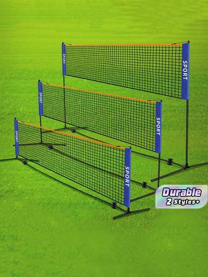 Red de bádminton/voleibol profesional portátil y estándar | Equipo deportivo duradero, equipo deportivo para exteriores, diseño deportivo clásico, red deportiva estable, estructura resistente, marco negro con acentos azules, adecuado para el hogar, la playa, la práctica en la cancha (excluyendo el soporte)