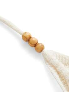 ROMWE Hippie Top de ganchillo de punto de crochet sin espalda con tirantes cruzados bordados para verano - Albaricoque - Ver 4