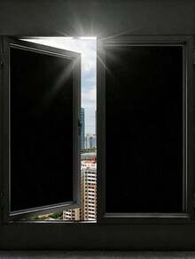 Black Frosted Window Film, Privacy Anti-Peep Sun Blocking Window Sticker - Black 1pc - View 7