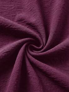 Shapeblank Blusa de talla grande casual de verano con unicolor y ribete de volantes - Rojo violeta - Ver 10
