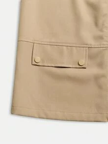 Louniche Women's Solid Color Zipper Casual Daily Jacket Everyday Work Beige Summer - Apricot - View 3