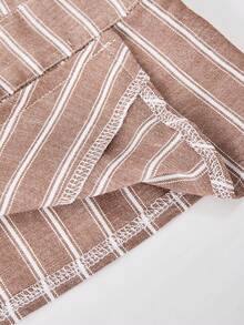 SHEIN Ensemble 3 pièces pour préadolescentes, veste, hauts blancs à manches longues vintage, rentrée scolaire, ample, pantalon large à rayures d'automne, pantalon large blanc à rayures - Multicolore - Voir 10