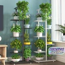 3/4/6/7/8Layers Iron Holder Shining Plant Stand For Flowers Storage Shelf Pot Rack Organizer Home Garden Decoration - multicolor - View 1