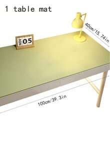 1pcEye Protection Desk Mat Student Leather Non Slip Solid Color Table Cover Oil Proof Computer Laptop Pad For Home Office Study Dining Table Decor Gift - green - View 2