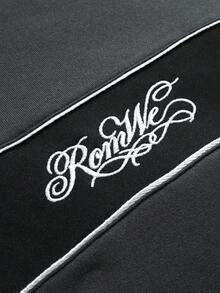 ROMWE MEN Men's Vintage Functional Embroidered Colorblock Pullover Long Sleeve Sweatshirt - Multicolor - View 2